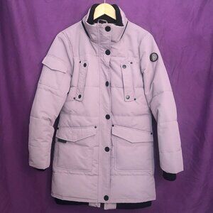 NOIZE Astrid Faux Fur-Trim Quilted Parka M Wisteria